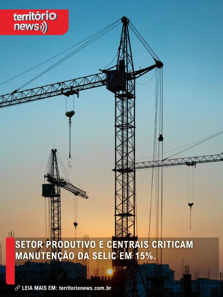 Setor produtivo e centrais criticam manutenção da Selic em 15%