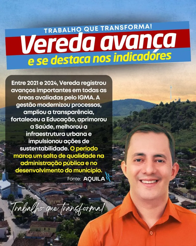 Gestão Manrick Teixeira: Vereda alcança melhores indicadores de sua história