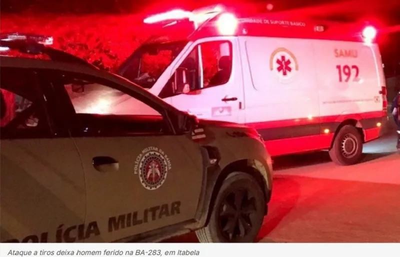 Homem é ferido a tiros em ataque armado na BA-283, em Itabela