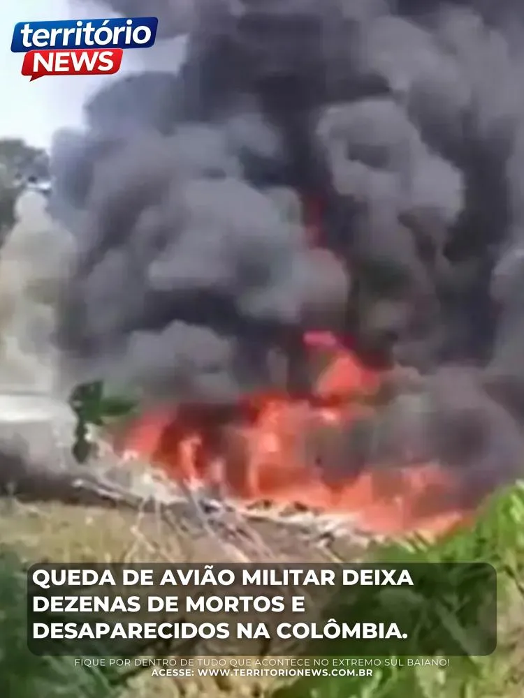 Queda de avião militar deixa dezenas de mortos e desaparecidos na Colômbia
