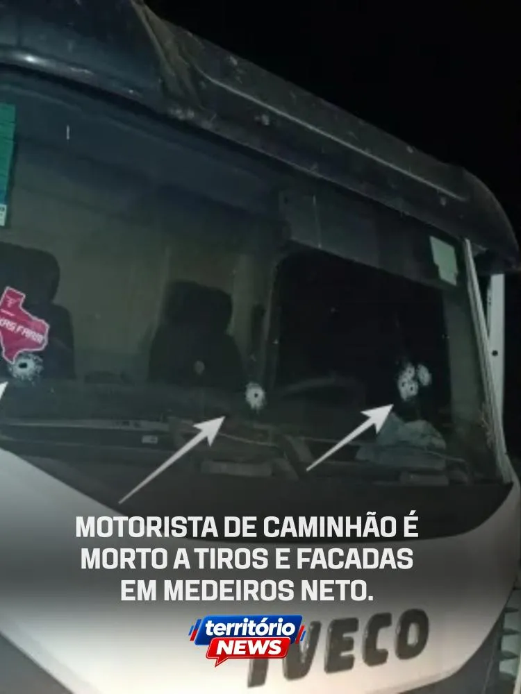 Motorista de caminhão compactador é morto a tiros e facadas em Medeiros Neto